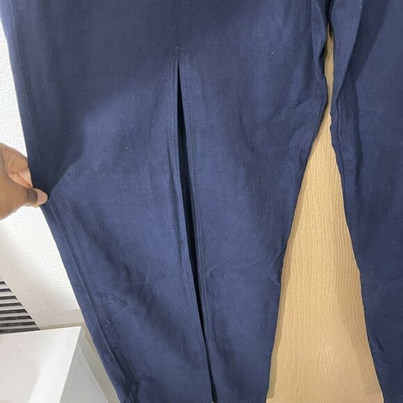 Etica Women’s Size 32 Devon Wide Leg High Rise Pants Split Leg Navy Blue - Picture 5 of 10